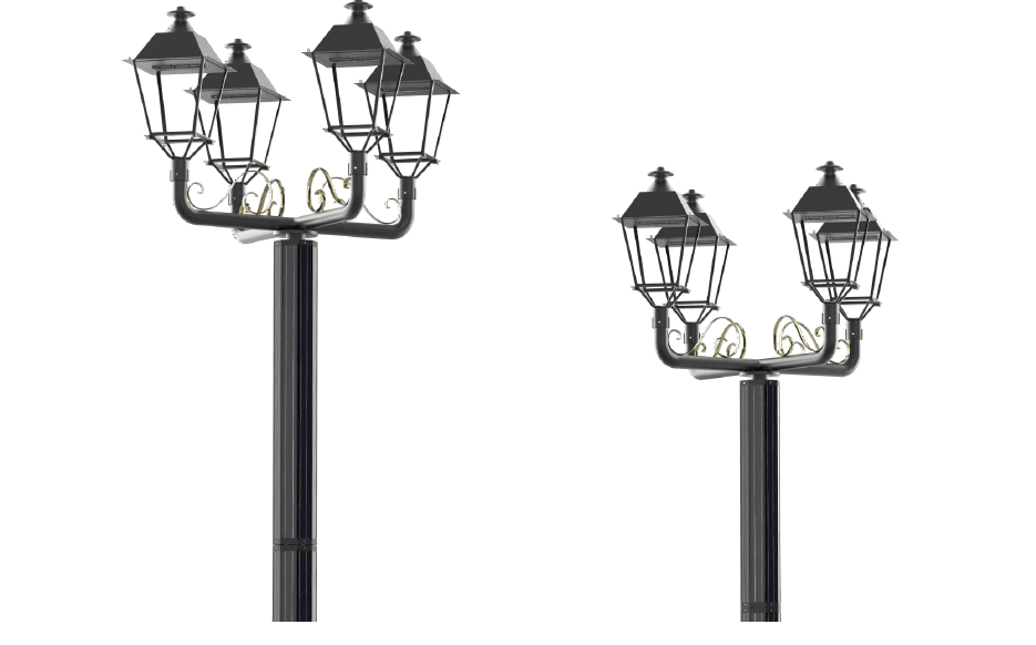 Solar modules installed on vertical poles along a highway infrastructure corridor